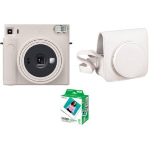 FUJIFILM INSTAX SQUARE SQ1 Instant Film Camera with Case and Film Kit (Chalk White)
